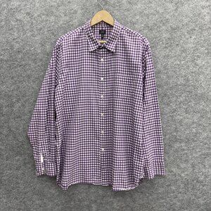 J. Crew Men's Button-Up Designer Preppy Shirt, 100% Cotton 2Ply, Purple, 17H/36